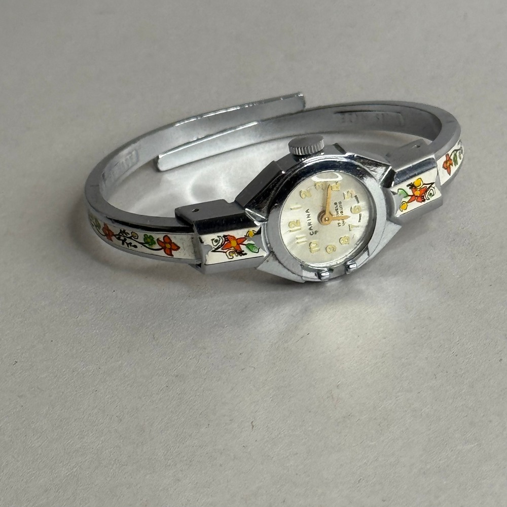 Carina 17 Jewels‎ Incabloc Swiss Made Womens Vintage Bangle Watch DOESN'T WORK